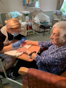 Pampering at Crick Care Home in Caldicott