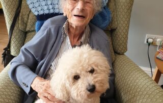 Pets at therapy at The Firs Nursing Home in Taunton