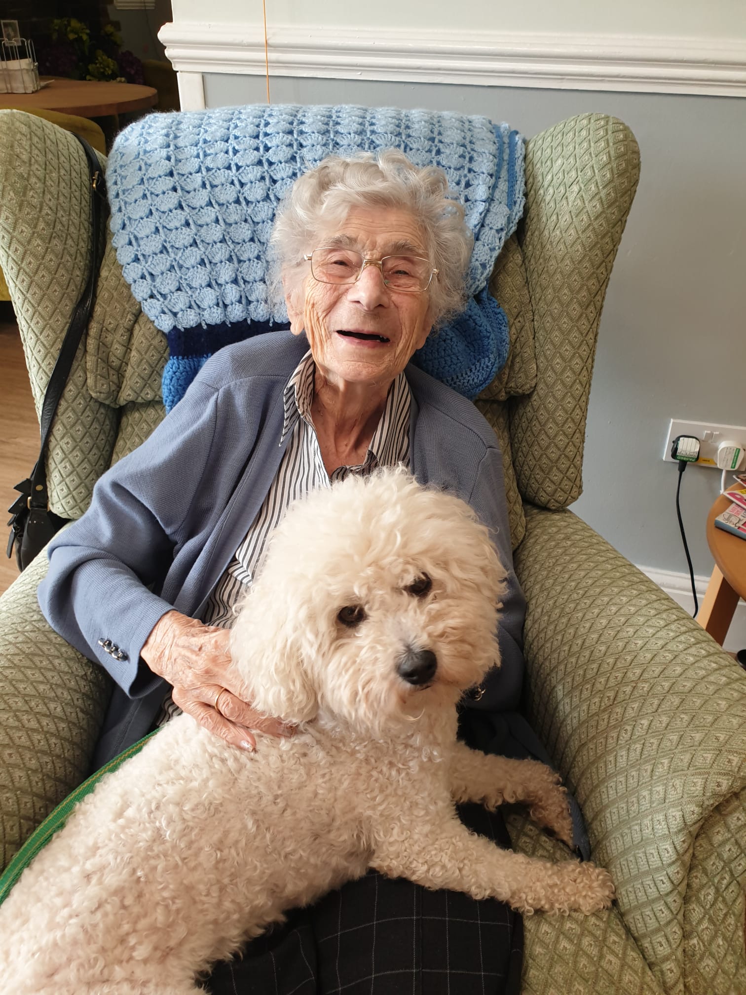 Pets at therapy at The Firs Nursing Home in Taunton